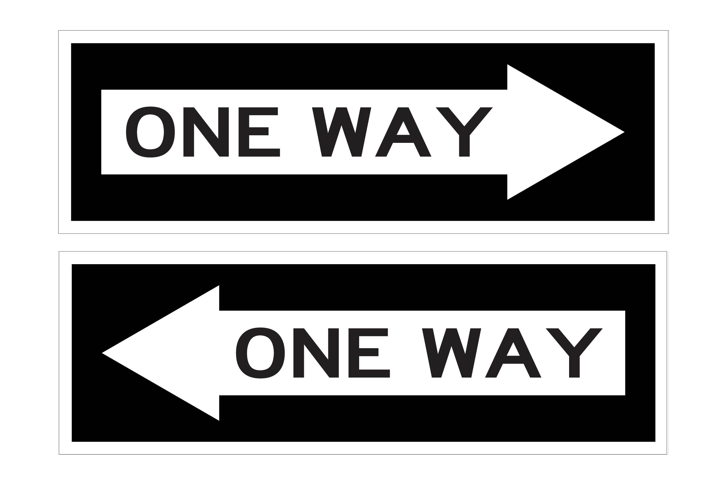 One Way USA Road Sign Horizontal